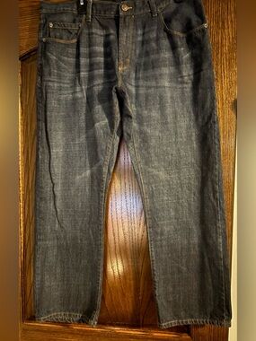 Gap 1969 Unisex Minimalist No Label 100% Cotton Dark Rinse Denim Jeans 38/30